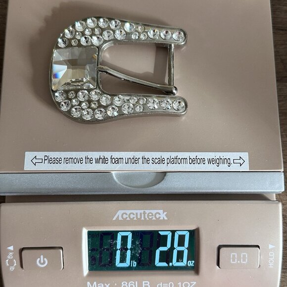 BB Simon Belt Buckle Silver Swarovski Crystals Bling Fits 1” Show Cowgirl - Picture 10 of 10